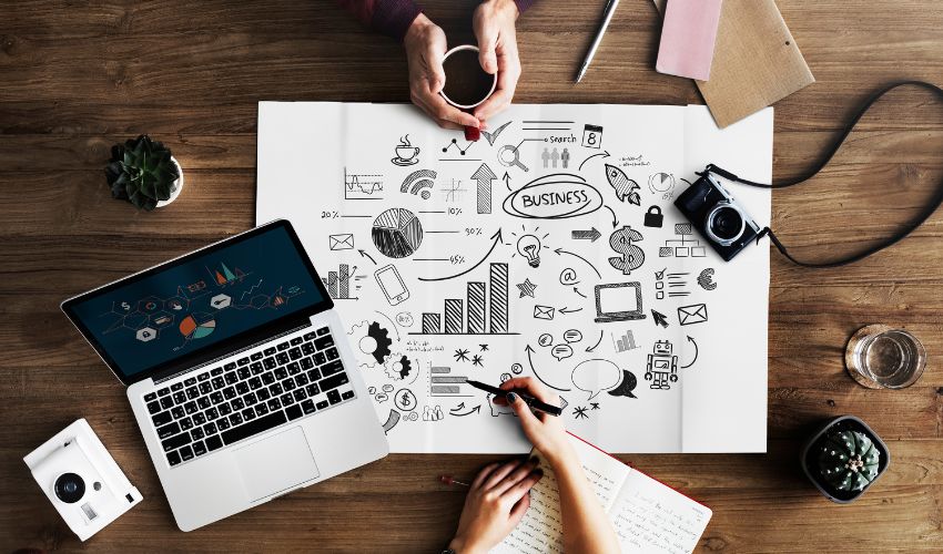 Developers collaborating on a website project