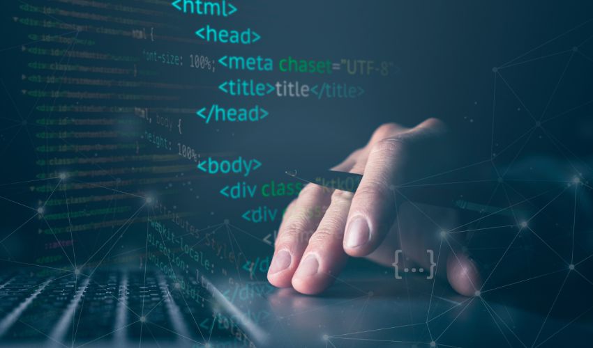 Developers collaborating on a website project